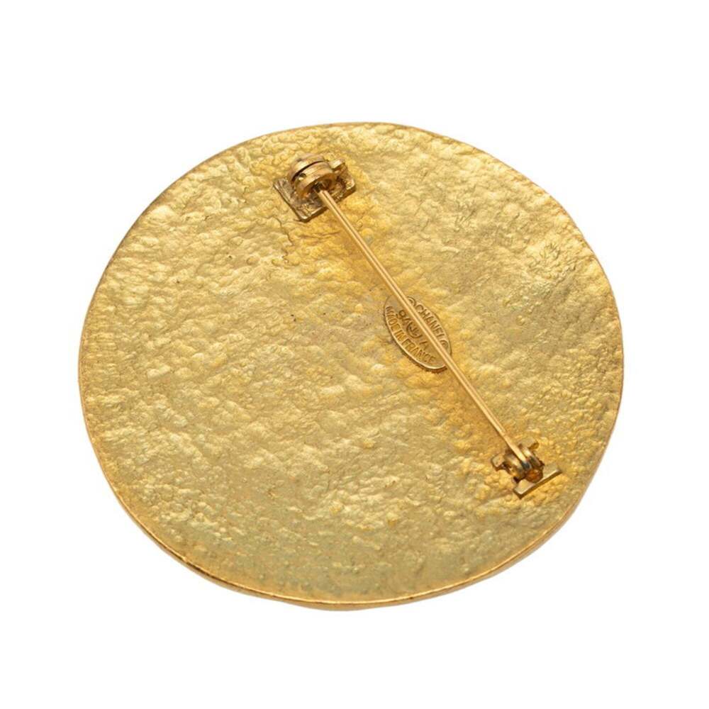 CHANEL Authentic Vintage Gold Logo Brooch - Picture 2 of 3